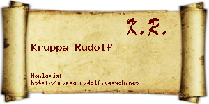 Kruppa Rudolf névjegykártya